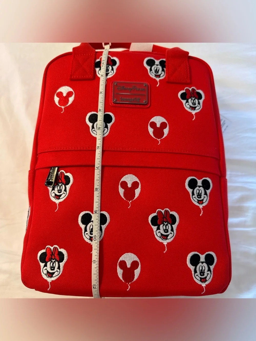 Disney Parks Backpack 2025 Loungefly Canvas Mickey Minnie Balloons Red New w Tag